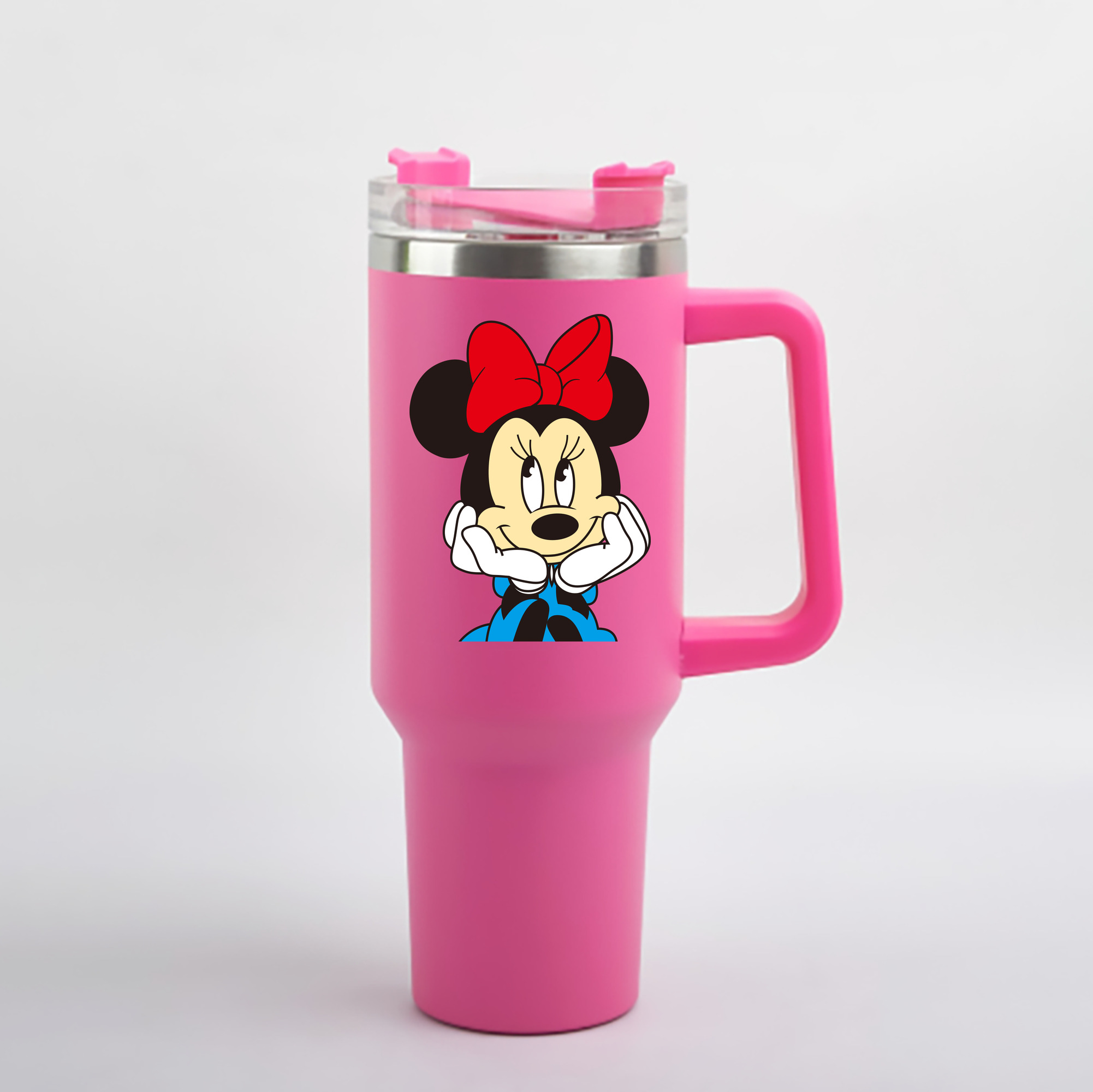 （画像用） ミッキーマウス Mickey Mouse 1200mL車用タンブラー - クリスタルステッカー（プラスチックストロー付き）